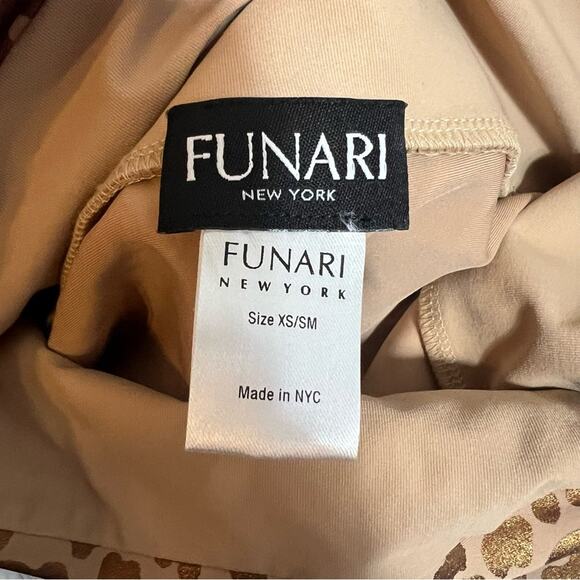 Funari New York eco couture metallic leopard leggings Sz XS/S - Picture 4 of 5